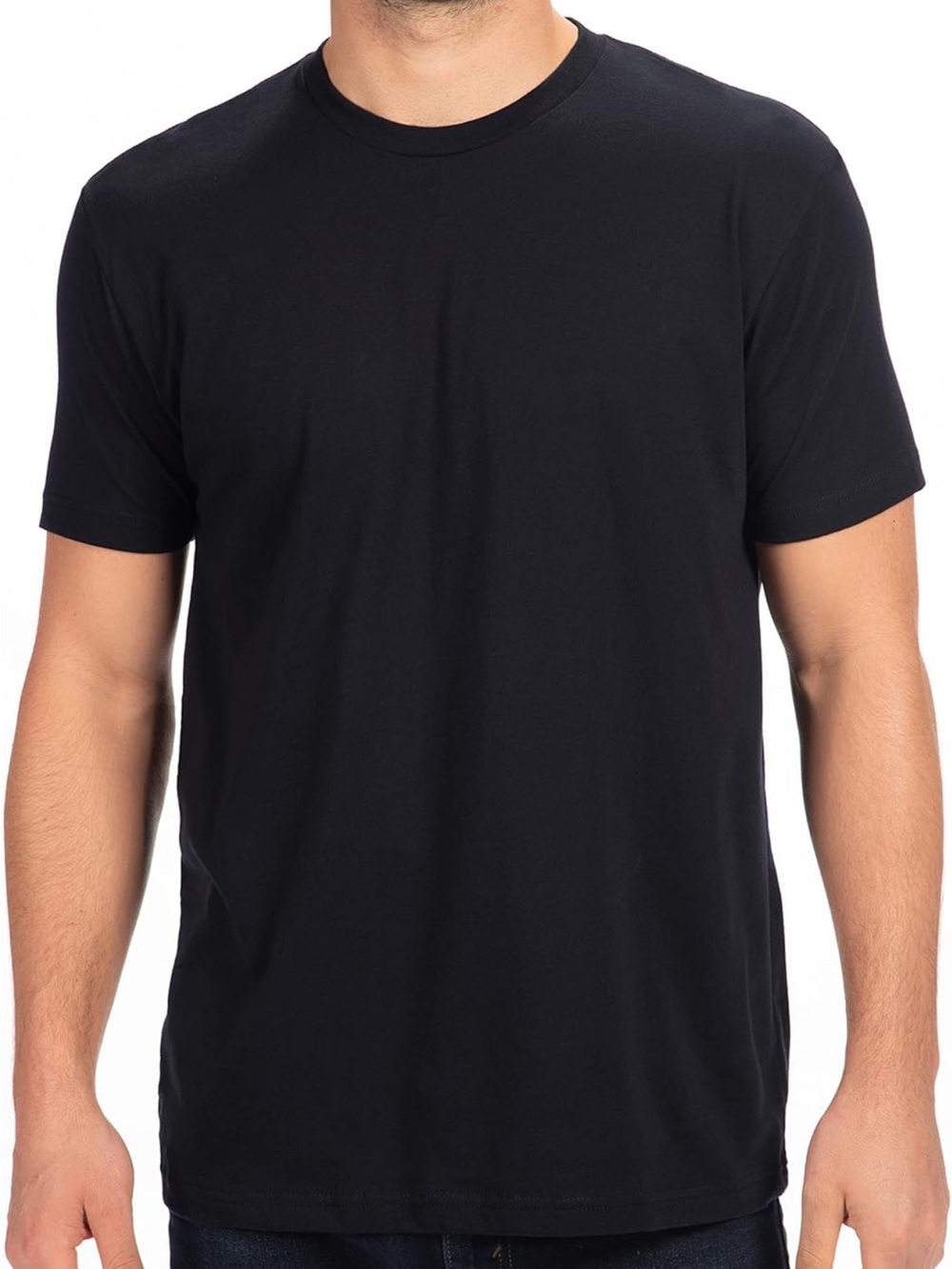 4 pack, size L - Next Level Apparel Black Short Sleeve Crew T-Shirt